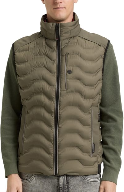 Tom Tailor - Bodywarmer - Mannen - M - Olijf - Polyester - 1048510