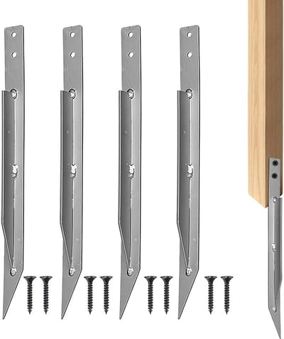 Grondankers Schommel - Inslaghulzen Fundament - Stabiliteit Buiten - Verzinkt Metaal - 440mm Lengte - Zilver