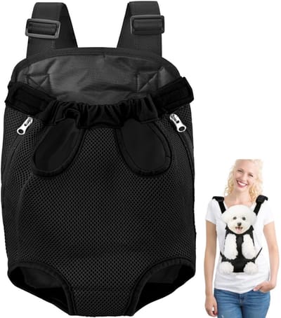 Hondendraagtas Voor - Hond Rugzak Drager - Verstelbare Borstdrager Met Dikke Bodemondersteuning - Comfortabel Voor Wandelen En Reizen - Voor Kleine Tot Middelgrote Honden 3-5 Kg - 1 Stuk Draagsysteem - Geschikt Voor Wandelen Kamperen En Vakantie