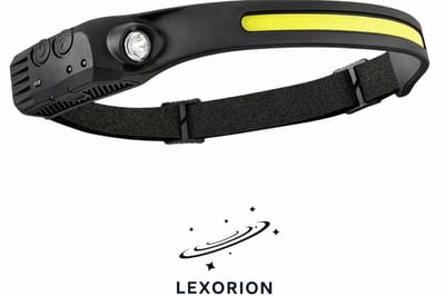 Lexorion Lumos - Hoofdlamp - Oplaadbare LED Hoofdlamp – 6 Lichtstanden – 1000 Lumen – Bewegingssensor – Lichtgewicht & Waterdicht – Voor Kamperen, Wandelen en Klussen