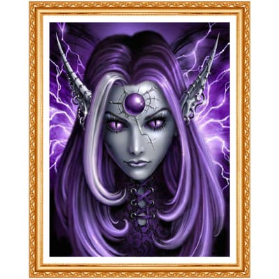 5D Diamantborduurwerk World of Warcraft Doe-het-zelf Diamantafbeeldingen Woonkamer Decoratie Diamantschildering 20X30CM purple