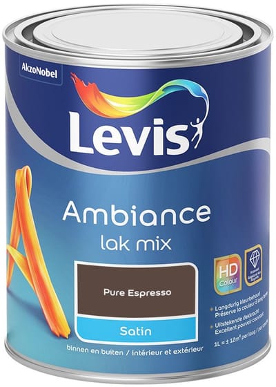 Levis - Ambiance Lak Satin Mix - Pure Espresso - Mengverf - 1 L