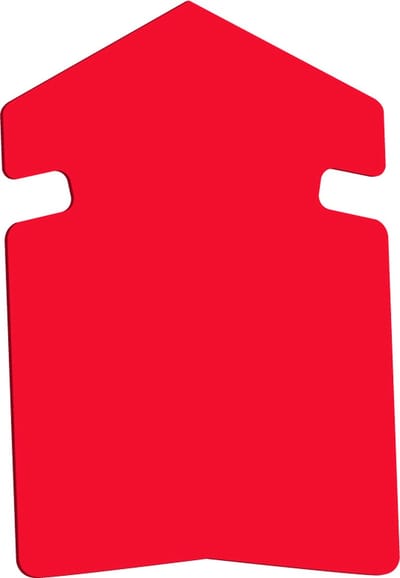Reclame Kaart Pijl - Prijskaart - Rood - Pak 25 Stuks - Fluo Rood - Karton - Papier