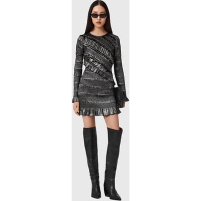 AllSaints Carli Mini Dress Gunmetal Grey Taglia: 2 | Abiti Mini Outlet | Donna | Grigio