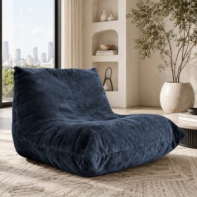 Zitzak - Zitzak Stoel - Fauteuil - Relaxstoel - Ergonomisch bank - Geen montage nodig - Binnen - Geschikt voor de woonkamer, slaapkamer en leeshoek - Blauw
