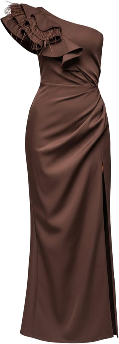 LARICA Jurk - Rits - Effen - Jurk Bruin XS