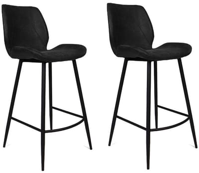 Bronx71® Industriële barkruk Barrel zwart eco leer 69 cm - Barkrukken set van 2 - barstoel