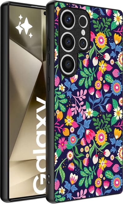 Smartphonica Telefoonhoesje geschikt voor Samsung Galaxy S24 Ultra met bloemen opdruk - TPU backcover case flower design geschikt voor Samsung Galaxy S24 Ultra