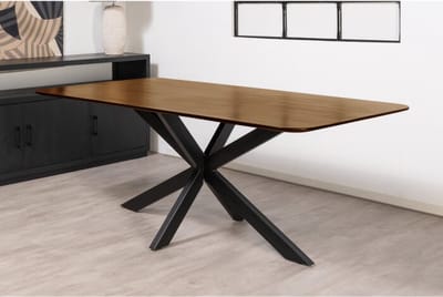 Eettafel Florence rechthoek afgerond glad 300x110 cm - Bruin | Meubelplaats