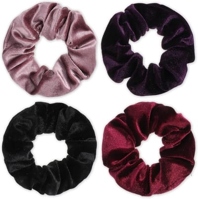 Zachte en Elastische Scrunchies voor Vrouwen - 4 Stuks - Mode Haaraccessoires voor Ponytails en Vlechten in Rood