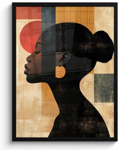 Poster in lijst - Fotolijst 50x70 cm - Posters - Zijaanzicht - Vrouw - Vormen - Posterlijst zwart - Decoratie - Wanddecoratie woonkamer - Muurdecoratie slaapkamer