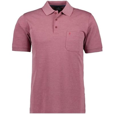 Ragman Softknit Poloshirt Breast Pocket Pima Cotton Mix Dark Vintage Red / male