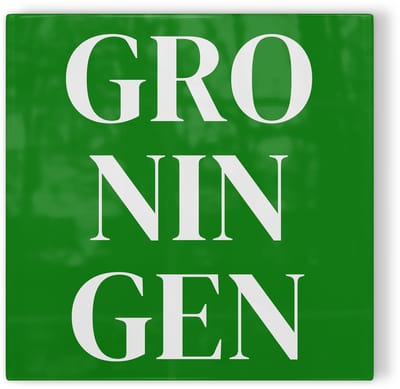 Tegeltje Groningen - groen wit - tegeltje stad - tegeltje met tekst