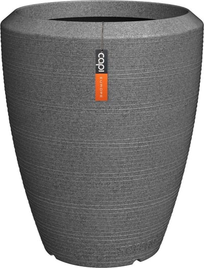 Capi Europe - Vaas elegant Arc Granite - 51x59 - Antraciet - Bloempot Voor binnen en buiten - Beschikbaar in XL formaten - Breukbestendig - 100% Recyclebaar - Levenslang garantie - NATS8021