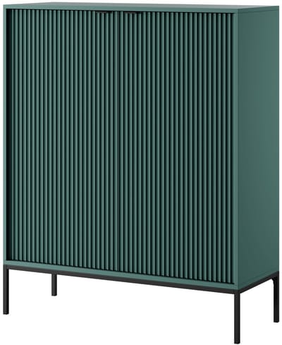 Selsey VELLORE – Highkast met 2 deuren, groen met zwart frame, 104 cm