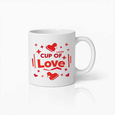Cup of Love Mok – 330ml Romantische Rode Hart Koffiemok – Perfect Valentijnsdag Cadeau voor Stelletjes, Haar of Hem