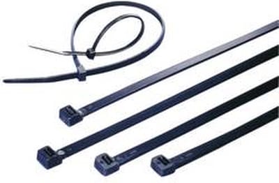 TRU COMPONENTS 1592893 TC-CVR200LW203 Kabelbinder 200 mm 7.6 mm Zwart UV-gestabiliseerd 100 stuk(s)