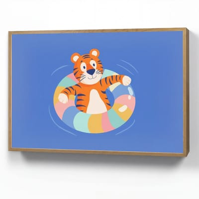Nachtlampje 100x70 cm - Kinder lamp - Tijger - Zwemband - Water - Tafellamp kinderkamer draadloos - Slaapkamer lampje - Bedlamp kinderen - Kinderlampje - Wandlamp babykamer - Nachtlampjes