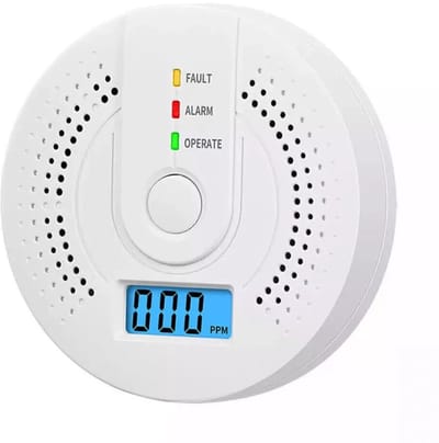 EXCITAT Detector - Koolmonoxidedetector met LCD-scherm - Alarm CO-detector Koolmonoxidesensor - Gasdetector - Voor thuisgebruik met test - Knoopcelbatterij (batterijen niet inbegrepen) - Eén stuk