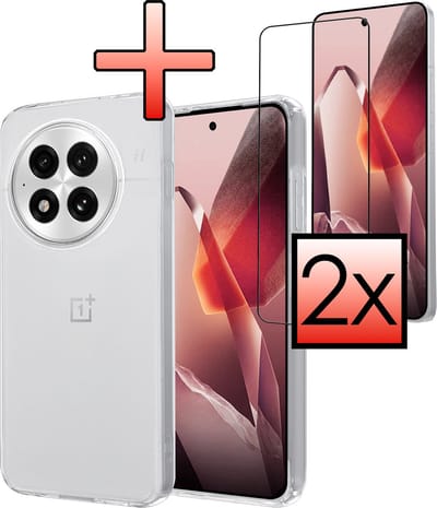 Hoesje - Met 2x Screenprotector - Geschikt voor OnePlus 13 - Sterk & Shockproof - Back Cover - Siliconen Case - Telefoon Hoes - Transparant