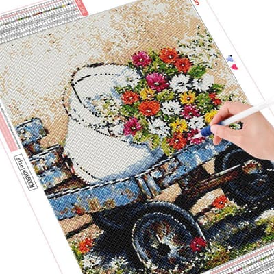 Diamant borduurwerk set Craft Kit Diamond schilderij bloem volledige ronde strass foto's Home Decor 20X30CM gray