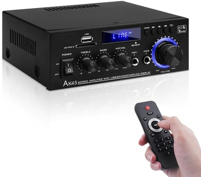 MRKK® Audioversterker – Stereo Versterker Met Bluetooth – Audio Amplifier Met Karaoke Portals – Led Display - Veelzijdig