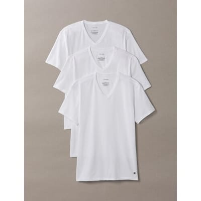 Calvin Klein T-shirt met korte mouwen V-hals, wit, heren, 3XL, 3-stuksverpakking