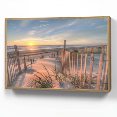 Wandlamp 90x60 cm - Oplaadbaar - Strand - Zee - Duin - Zonsondergang - Landschap - Wandlampen binnen woonkamer - Slaapkamer lamp - Decoratieve nachtlamp - Vloerlamp draadloos