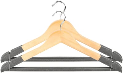 Urban Living Kledinghangers Nordic - grijs - 4x stuks - hout - garderobe hangers