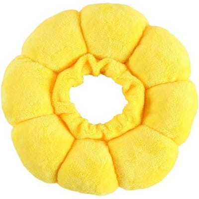 Collier pour animal de compagnie tournesol réglable anti-morsure chirurgie anti-léchage cicatrisation des plaies colliers de protection pour chat peluche douce couvre-tête pour animal de compagnie L jaune