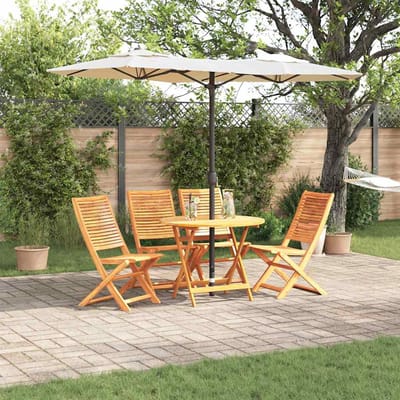 vidaXL - Tuin - Eettafel - Set - 5 - st - Bruin - Massief - Acacia - Hout