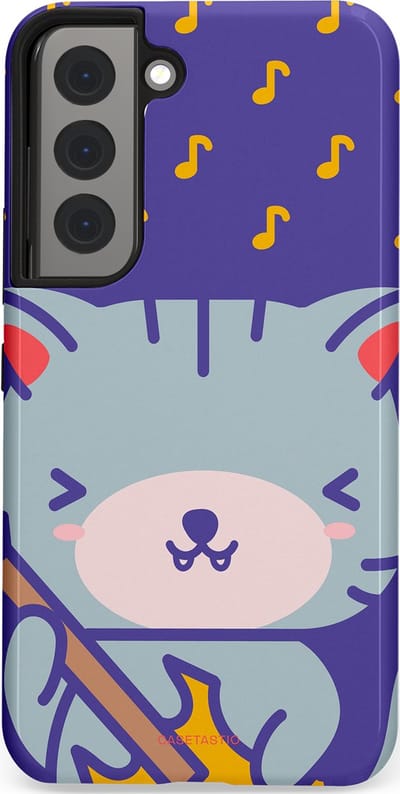Casetastic Hoesje Geschikt voor Samsung S22 - Stijlvolle Beschermende Duo-layer Case - Katten beat