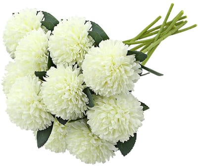 Dailygoods- Kunstbloemen 10 stuks - Witte Paardenbloem - Levensechte Zijde - Nepbloemen Boeket - DIY Bloemstuk - Perfect voor Bruiloft/Feest