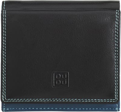 DuDu Flavio Portemonnee Leder 9.5 cm - Unisex - Staand formaat - schwarz