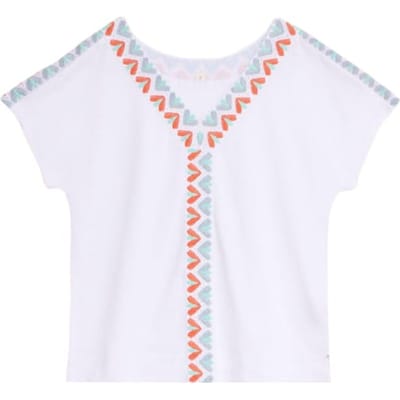 White Stuff Neva Embroidered Top White Size: 10 | Blouses Outlet | Dames | Wit