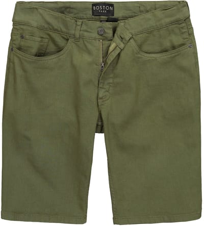 Boston Park - Heren - Colorjeans-Bermuda 5-pocket elastische tailleband - Donkerkaki - Maat 70