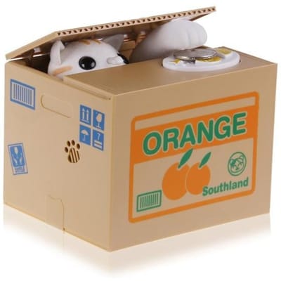 Panda Chat Voleur Tirelires Jouet Tirelires Cadeau Enfants Tirelires Automatique Volé Tirelire Boîte D'économie D'argent Tirelire White cat