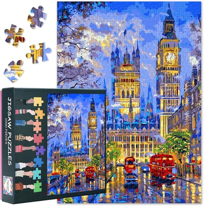 Puzzel 1000 stukjes - Stadspanorama Legpuzzel - Ontspannend Gezelschapsspel - Gedetailleerd Olieverfschilderij - 50x70cm