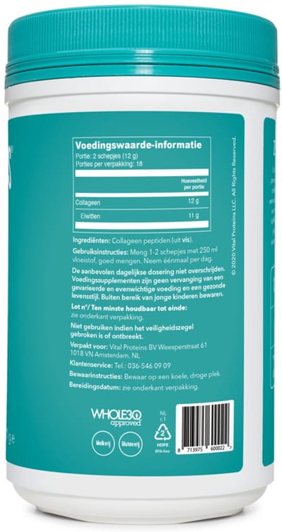 Vital Proteins Marine Collageen - 3 x 221 gr - Voordeelverpakking