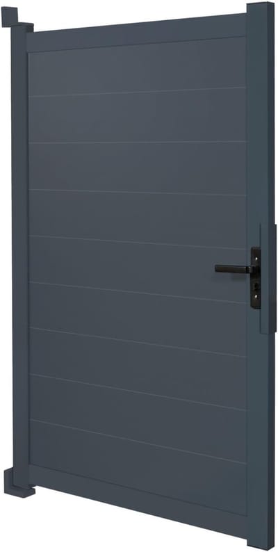 Aluminium Poort - Buitenpoort Tuinpoort - Eigendom Beveiligen - Moderne Stijl Inclusief - 100x160cm - Antracietgrijs