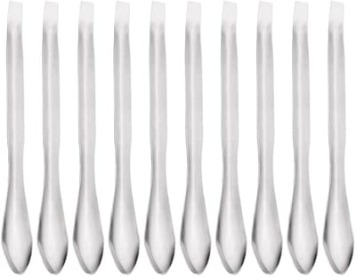 10 Stuks Laboratorium Spatula's en Lepels van RVS voor Micro Monsters en Metingen - 125mm/5inch