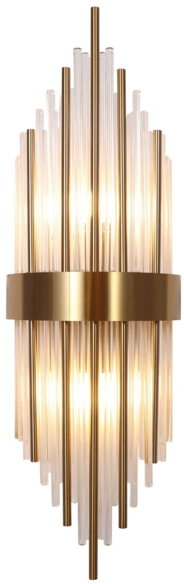 Kosilum - Dania - Wandlamp - Transparant en goud - Metaal en kristal