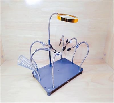 Derde Hand Soldeerhulp - Soldeerstation Gereedschap - Elektronica Repareren - 360 Graden Draaibaar - 6 Clips - Zilver