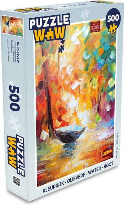 Puzzel Kleurrijk - Olieverf - Water - Boot - Legpuzzel - Puzzel 500 stukjes
