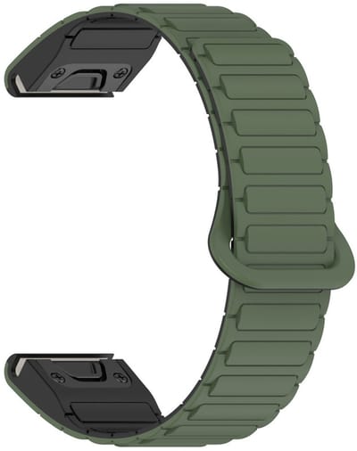 Siliconen bandje - geschikt voor Garmin Fenix 5 / 5 Plus / 6 / 6 Pro / 7 / 7 Pro / 8 (47 mm) / E (47 mm) / Epix (Pro) (2) 47 mm/ Quatix 5 / 6 / 7 / 7 Pro / Approach S60 / S62 / S70 47 mm / MARQ / D2 Delta / D2 Mach 1 / Descent G1 - legergroen