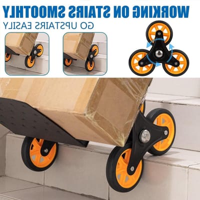Driewieler Traplift Kar - Handkar Vouwbaar - Zware Spullen Verplaatsen - Lichtgewicht Stalen Frame - 127 kg Capaciteit - Zwart