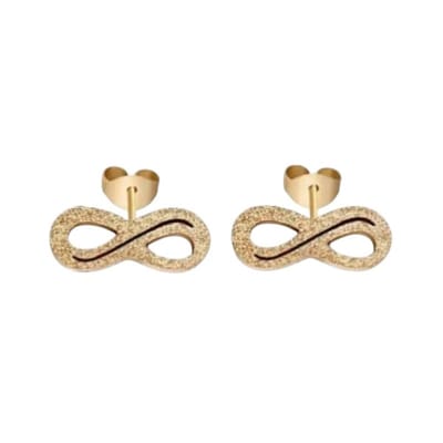 Rvs sieraden - Oorbellen - Stalen infinity oorbellen - Goudkleur-mat