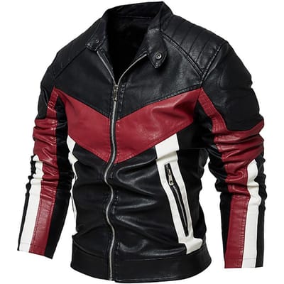 Hiver Nouvelle Veste en Cuir pour Homme Version Coréenne Mode Tendance Col Montant Veste en Cuir Homme XL brown