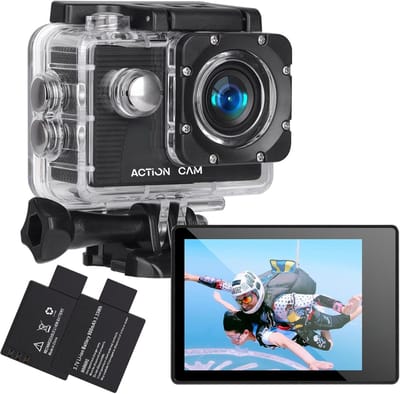 HEZIVO® Onderwatercamera 1080P - Camera Onderwater - Fotocamera Waterdicht - Action Camera - 2 Batterijen