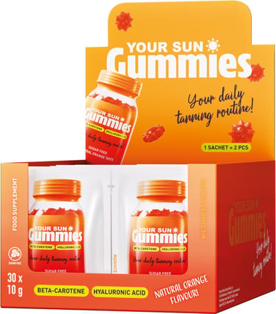 YOUR SUN SHOT - Doos met 30 Sun Gummies-zakjes
